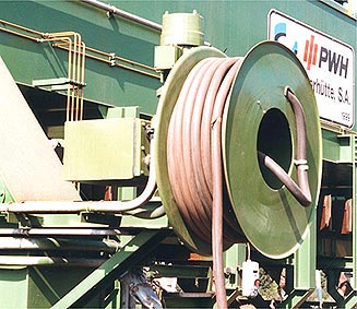 Cable reel with AS Drive® motor for feeding the auxiliary translation in stacker-reclaimer