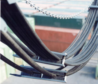 Detail of loop clamps in festoon system